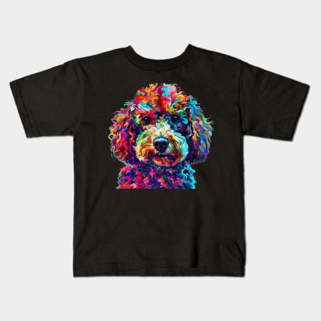 Poodle Colorfull Pop Art Design For Dog Onwer Kids T-Shirt by karishmamakeia